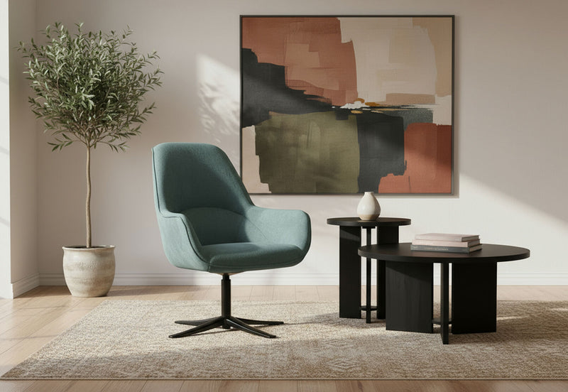 REUS SWIVEL ACCENT CHAIR TEAL