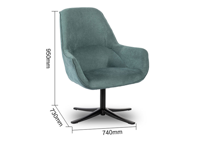 REUS SWIVEL ACCENT CHAIR TEAL