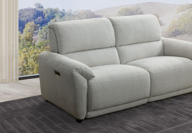KYLON FABRIC 2 SEATER ELECTRIC RECLINERS SAND
