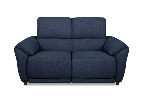 KYLON FABRIC 2 SEATER WITH INBUILT ELECTRIC RECLINERS NAVY
