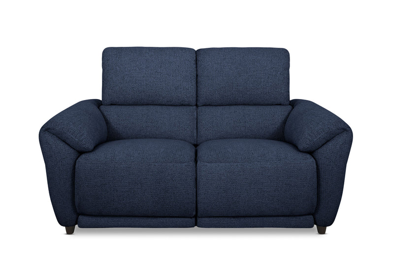 KYLON FABRIC 2 SEATER WITH INBUILT ELECTRIC RECLINERS NAVY