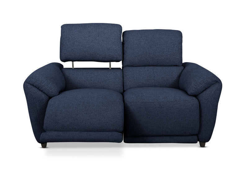 KYLON FABRIC 2 SEATER WITH INBUILT ELECTRIC RECLINERS NAVY