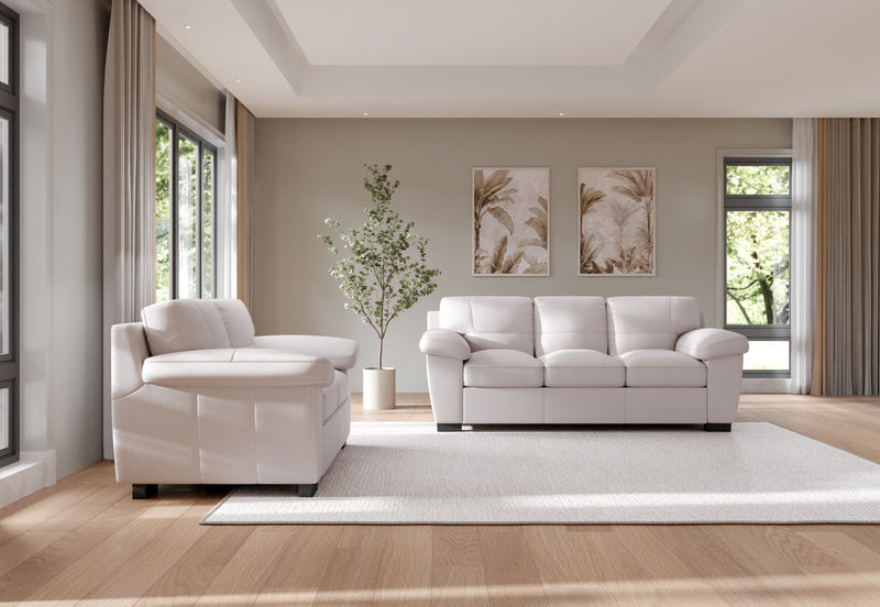 PERSEUS LEATHER 2 SEATER SOFA 	LIGHT GREY