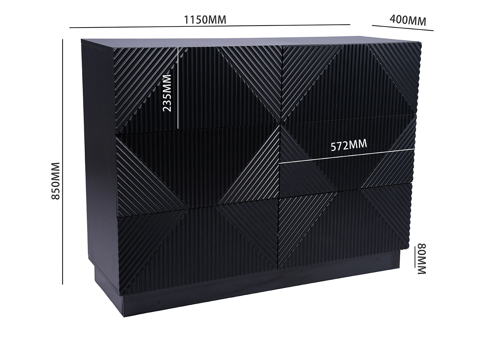 AGUILAR 6 DRAWER DRESSER BLACK
