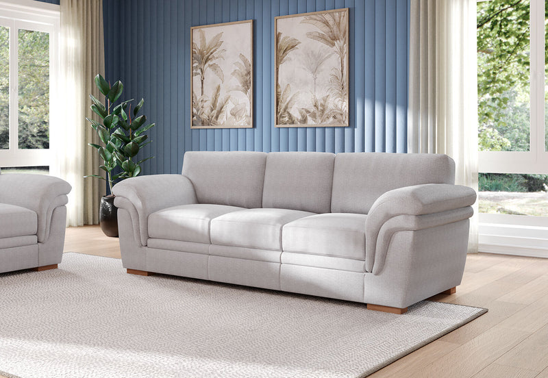 YAMILA FABRIC 3 SEATER SOFA LIGHT GREY