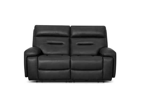 HOLLYWOOD FABRIC 2 SEATER SOFA WITH ELECTRIC RECLINERS CHARCOAL