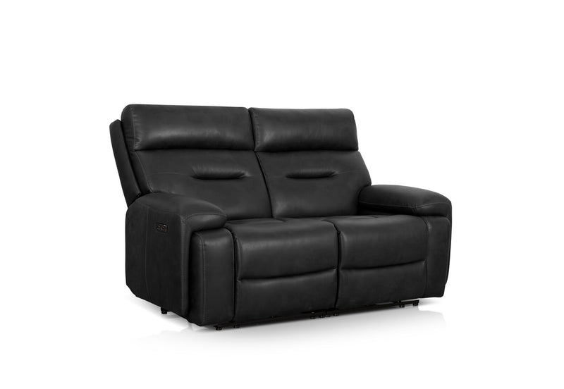 HOLLYWOOD FABRIC 2 SEATER SOFA WITH ELECTRIC RECLINERS CHARCOAL