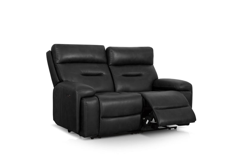HOLLYWOOD FABRIC 2 SEATER SOFA WITH ELECTRIC RECLINERS CHARCOAL