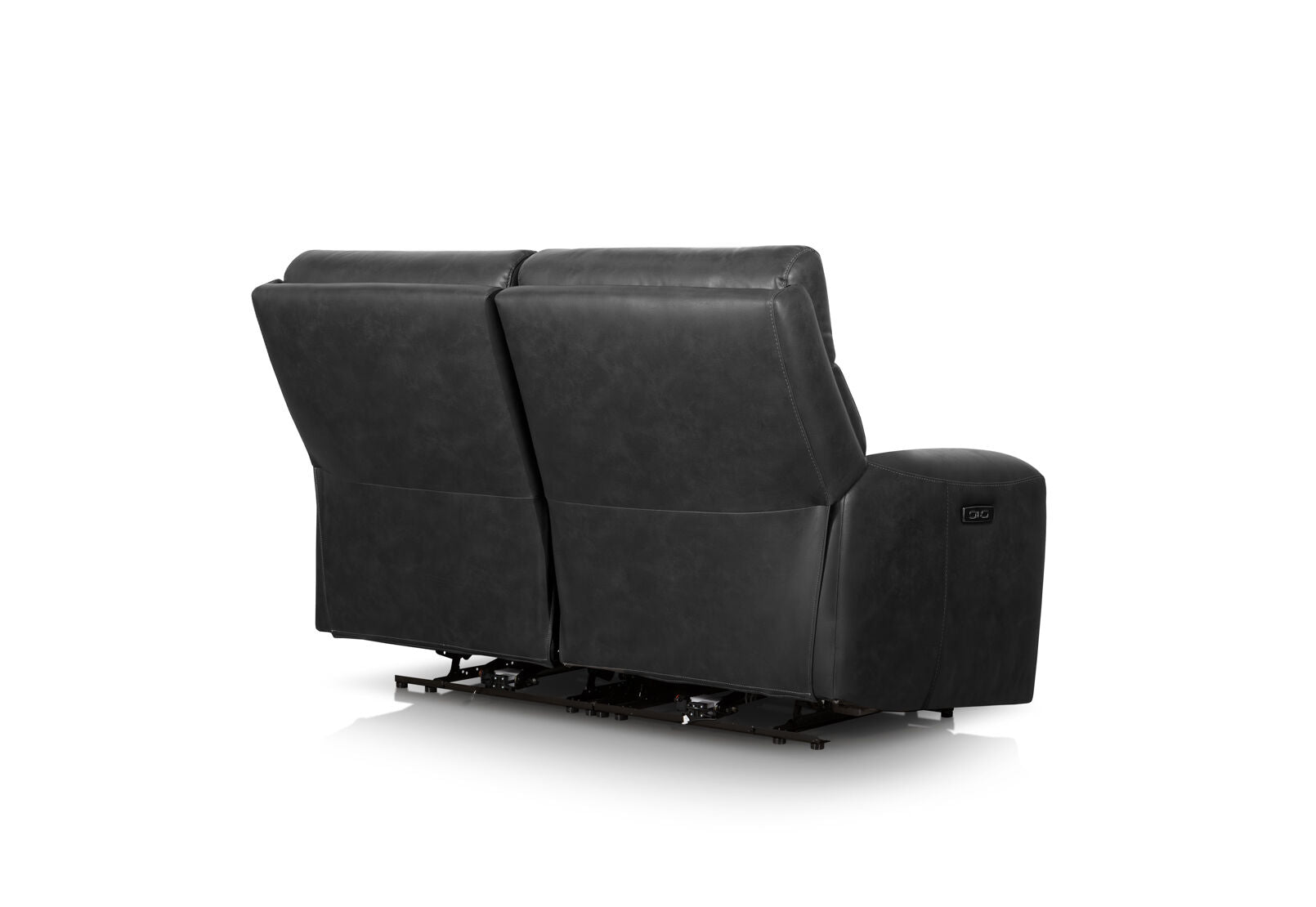 HOLLYWOOD FABRIC 2 SEATER SOFA WITH ELECTRIC RECLINERS CHARCOAL