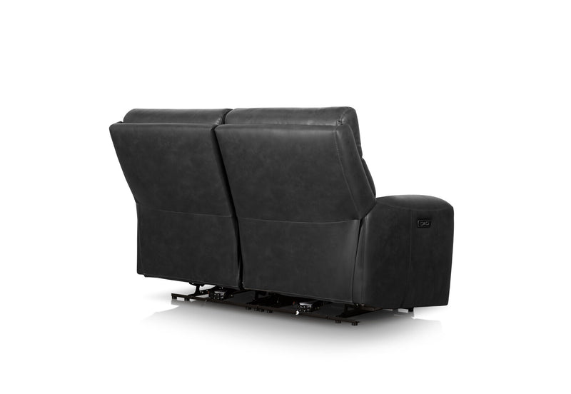 HOLLYWOOD FABRIC 2 SEATER SOFA WITH ELECTRIC RECLINERS CHARCOAL