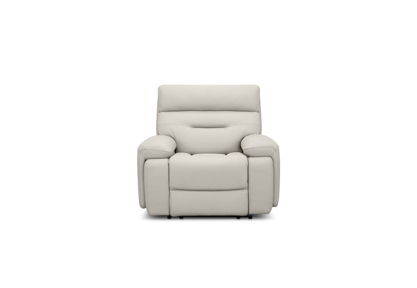 HOLLYWOOD LEATHER ELECTRIC RECLINER WHITE