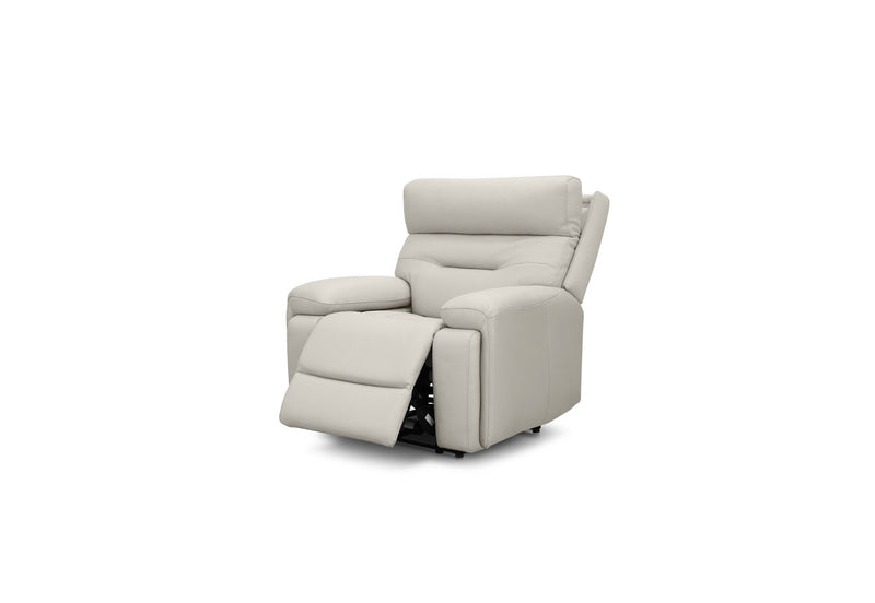 HOLLYWOOD LEATHER ELECTRIC RECLINER WHITE
