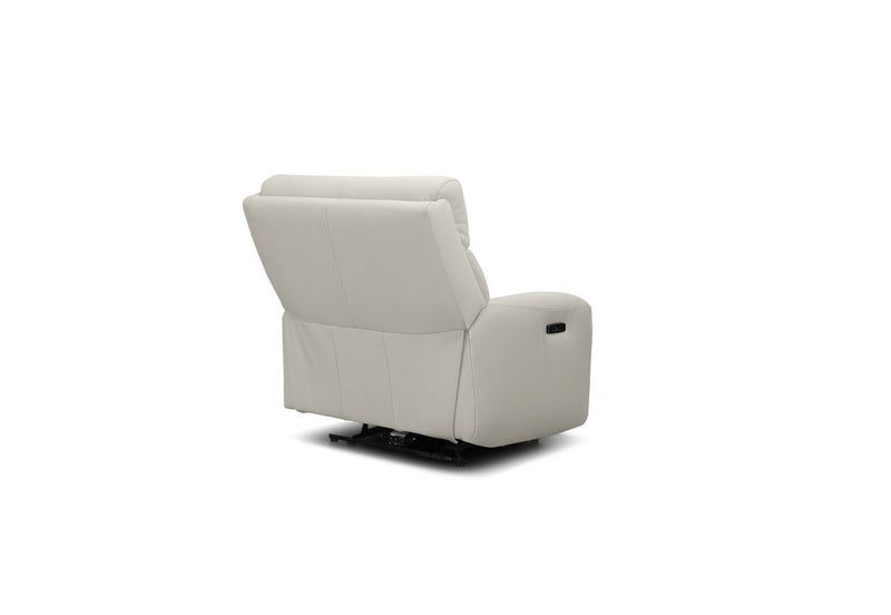 HOLLYWOOD LEATHER ELECTRIC RECLINER WHITE
