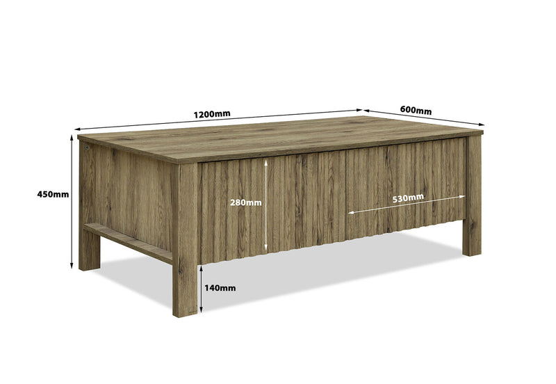 RODGERS COFFEE TABLE 	NATURAL OAK