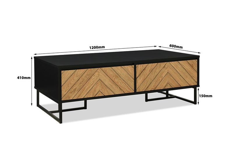 RUSH COFFEE TABLE 	BLACK/OAK