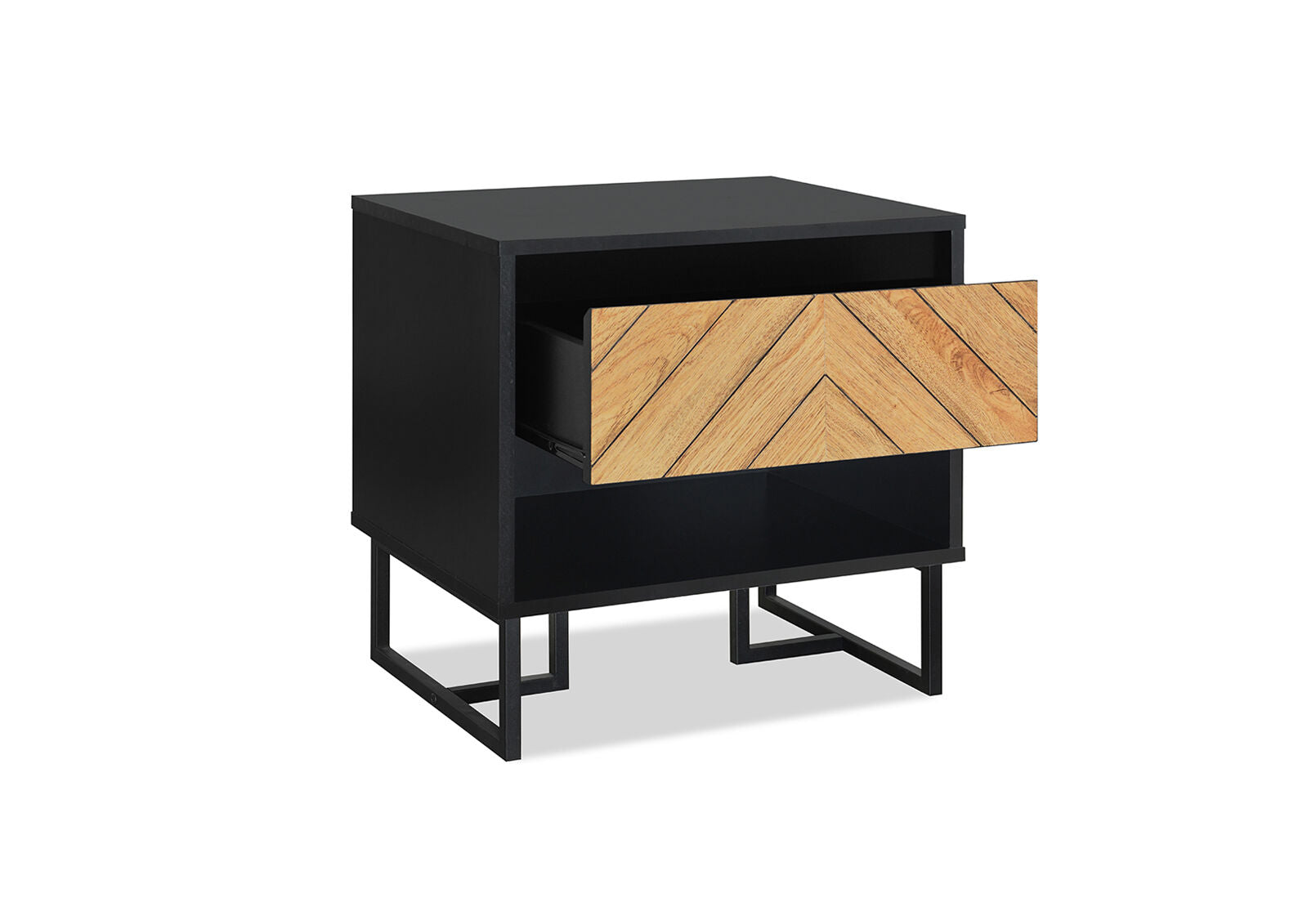 RUSH BEDSIDE BLACK/OAK