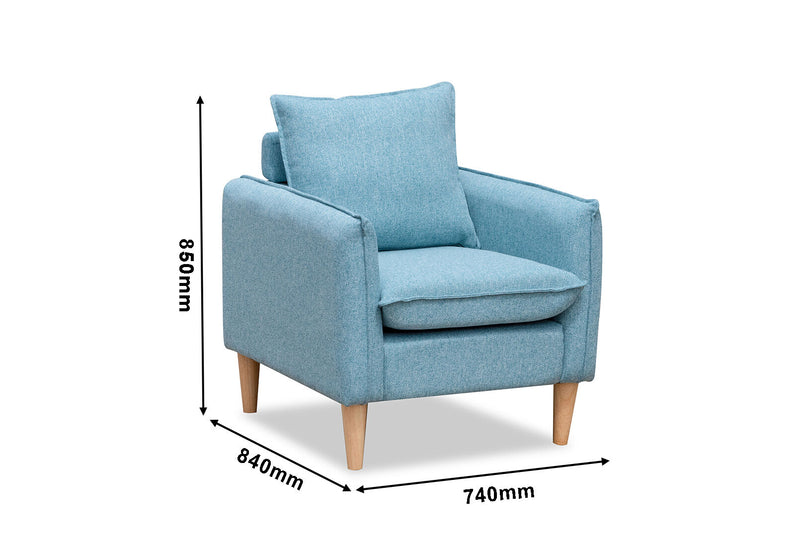 BEATRIX ACCENT CHAIR AQUA BLUE