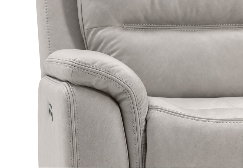 NADAL FABRIC 2 SEATER SOFA WITH ELECTRIC RECLINERS AND CONSOLE LIGHT GREY