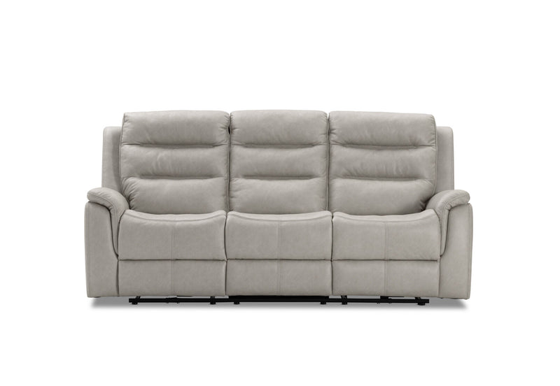 NADAL FABRIC 3 SEATER SOFA WITH 2 ELECTRIC RECLINERS LIGHT GREY