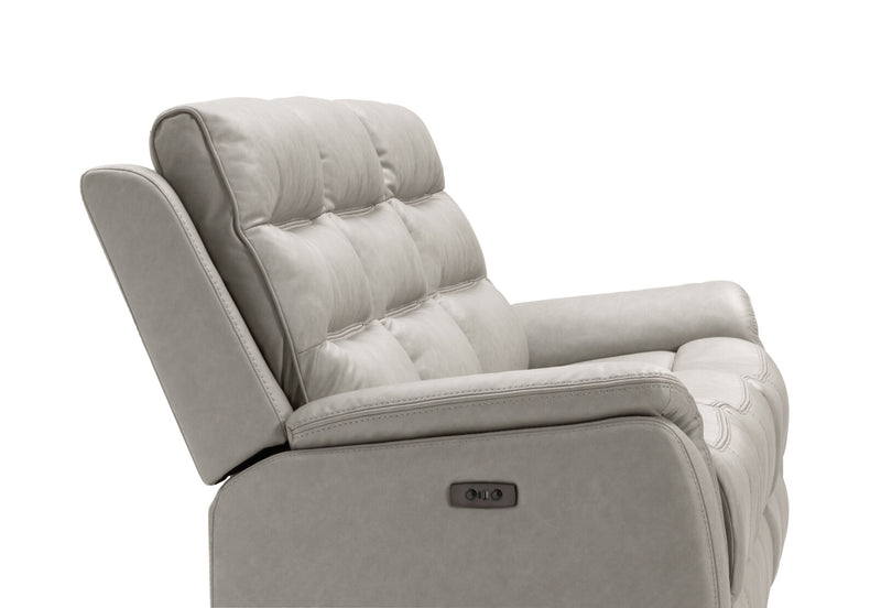 NADAL FABRIC 3 SEATER SOFA WITH 2 ELECTRIC RECLINERS LIGHT GREY
