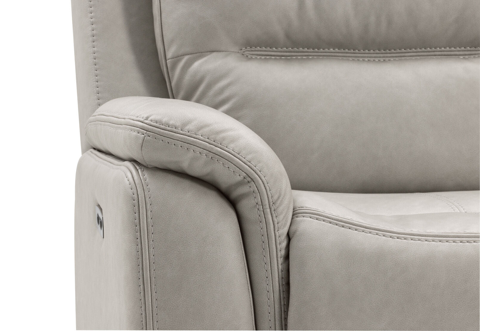 NADAL FABRIC 3 SEATER SOFA WITH 2 ELECTRIC RECLINERS LIGHT GREY