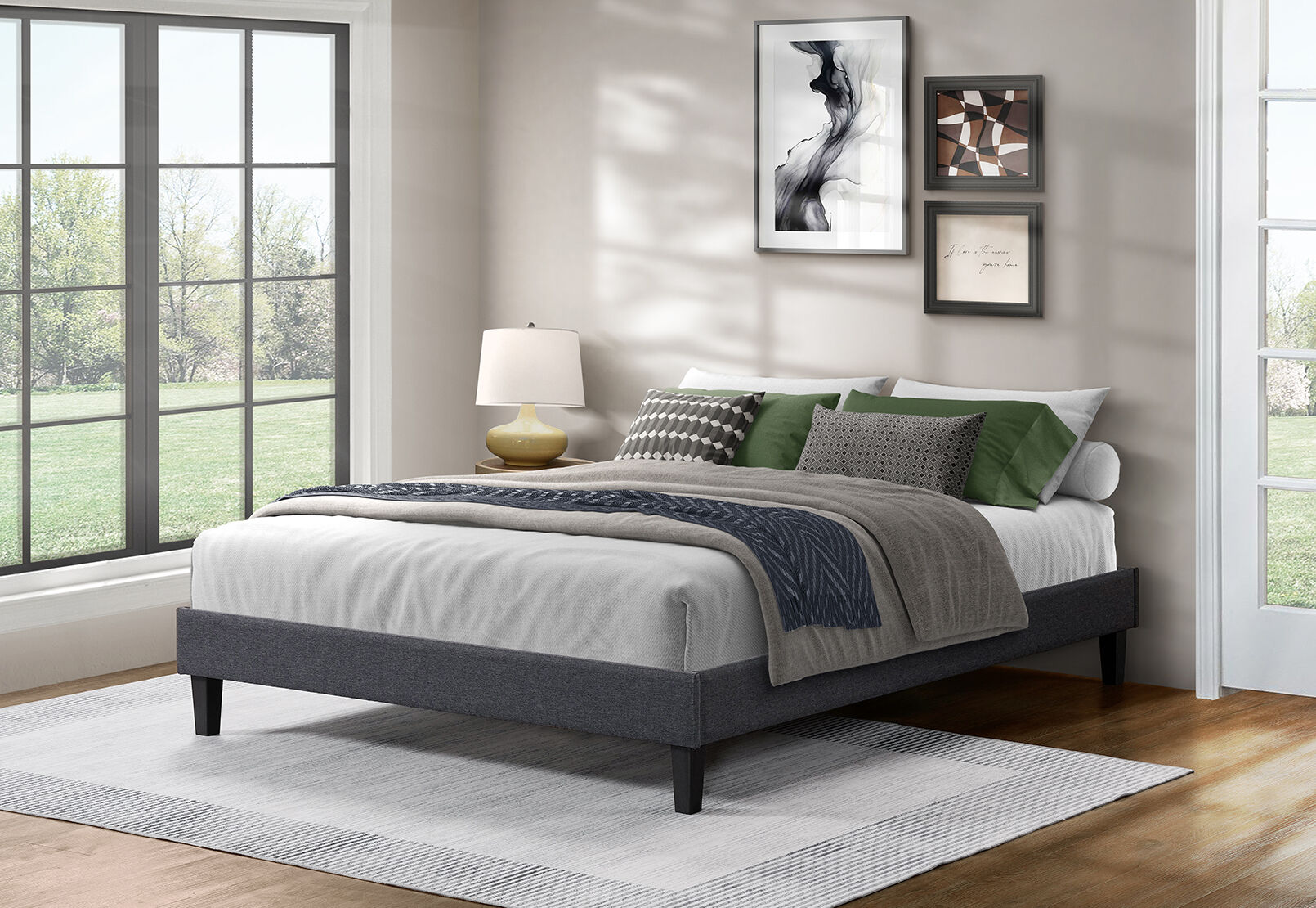 STEIN DOUBLE BED BASE DARK GREY