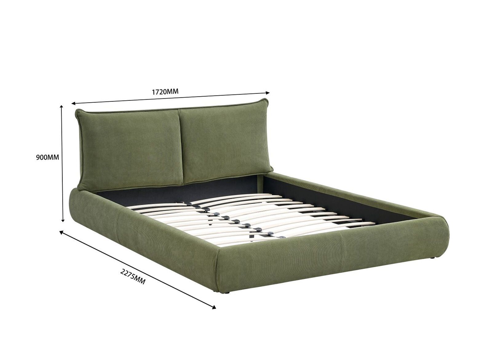 SAIGE QUEEN BED OLIVE GREEN