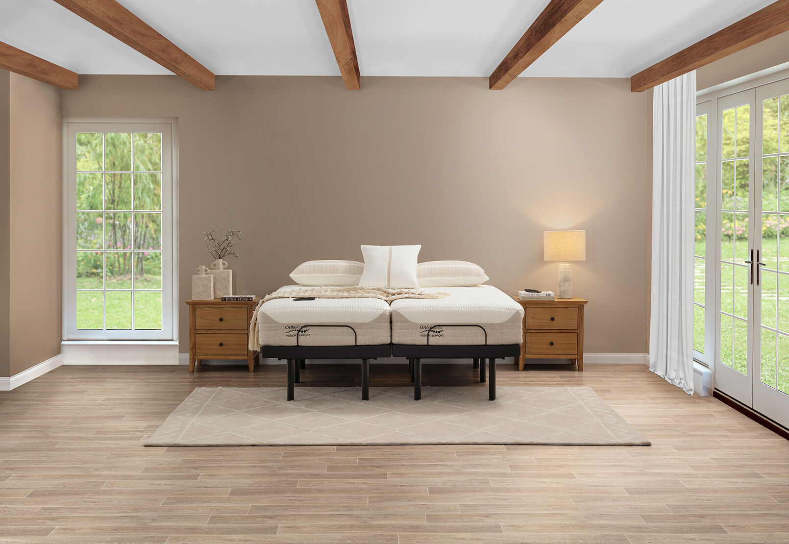 ORTHOKINETIC HYBRID FUSION FIRM SPLIT KING MATTRESS GREY/ WHITE