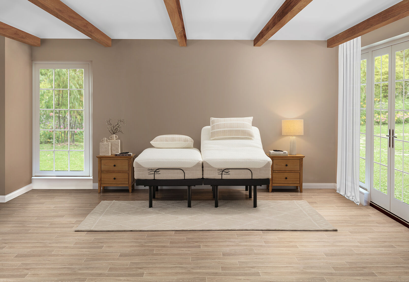 ORTHOKINETIC HYBRID FUSION FIRM SPLIT KING MATTRESS GREY/ WHITE