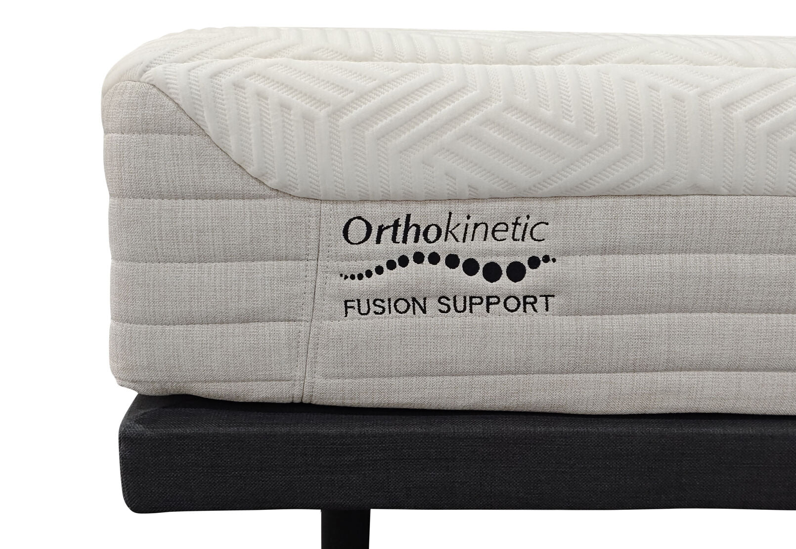 ORTHOKINETIC HYBRID FUSION FIRM LONG SINGLE MOTION BED PACKAGE GREY/WHITE