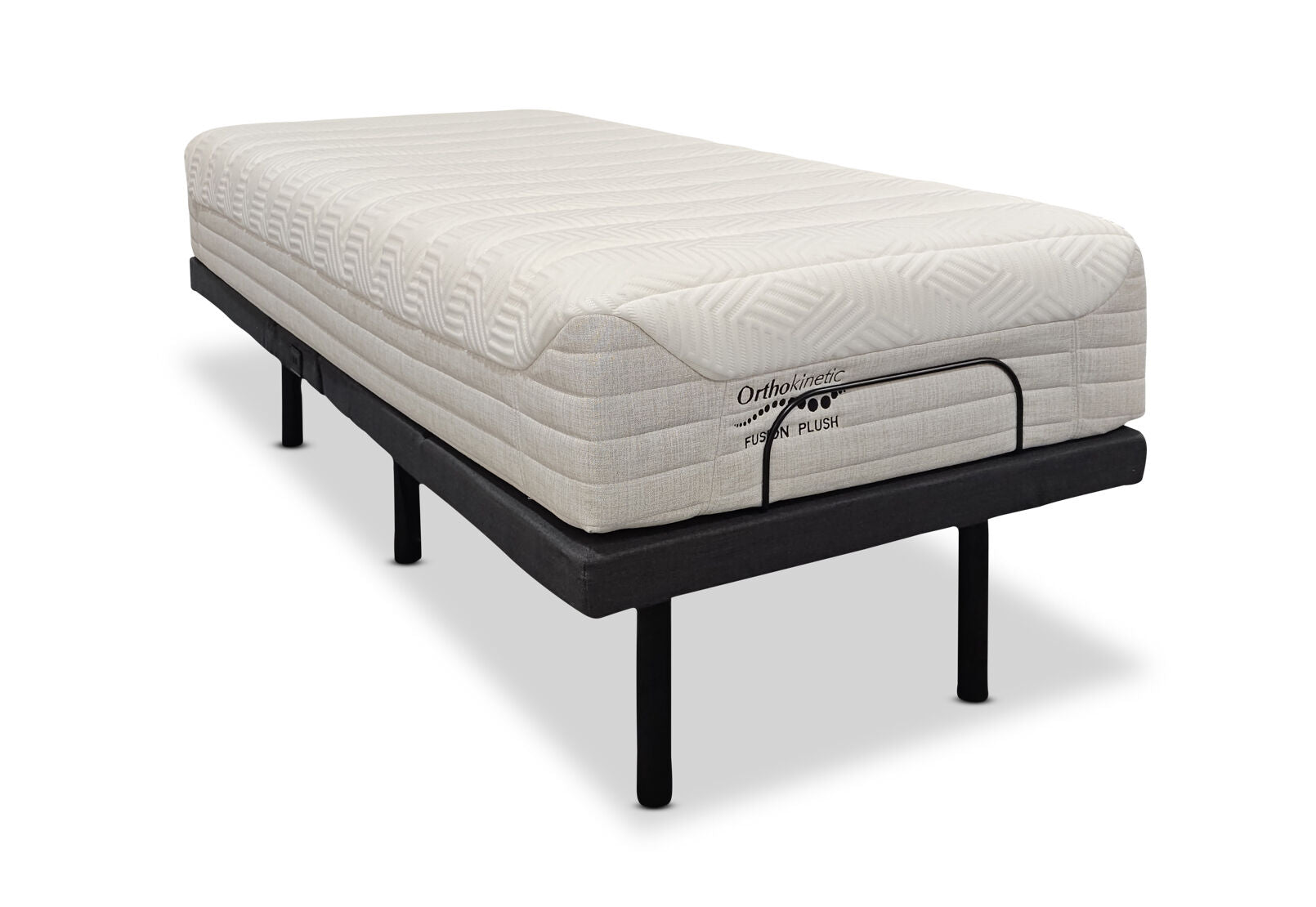ORTHOKINETIC HYBRID FUSION PLUSH LONG SINGLE MOTION BED PACKAGE GREY/WHITE