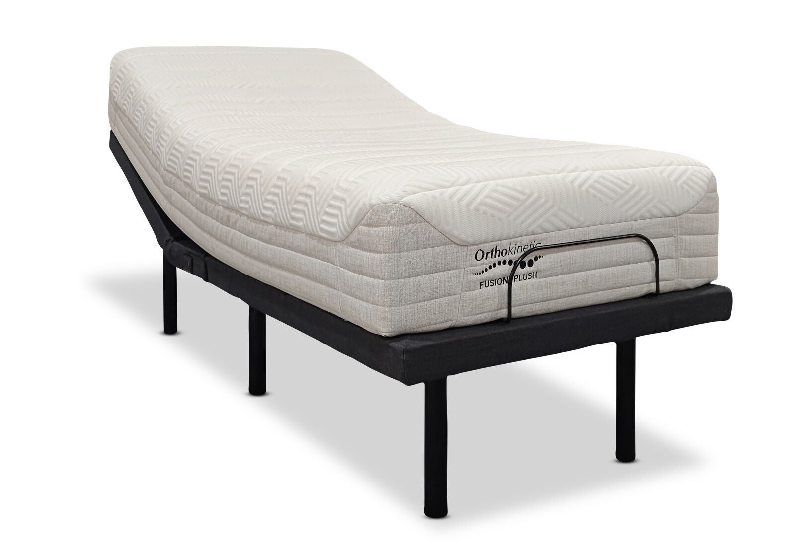 ORTHOKINETIC HYBRID FUSION PLUSH LONG SINGLE MOTION BED PACKAGE GREY/WHITE