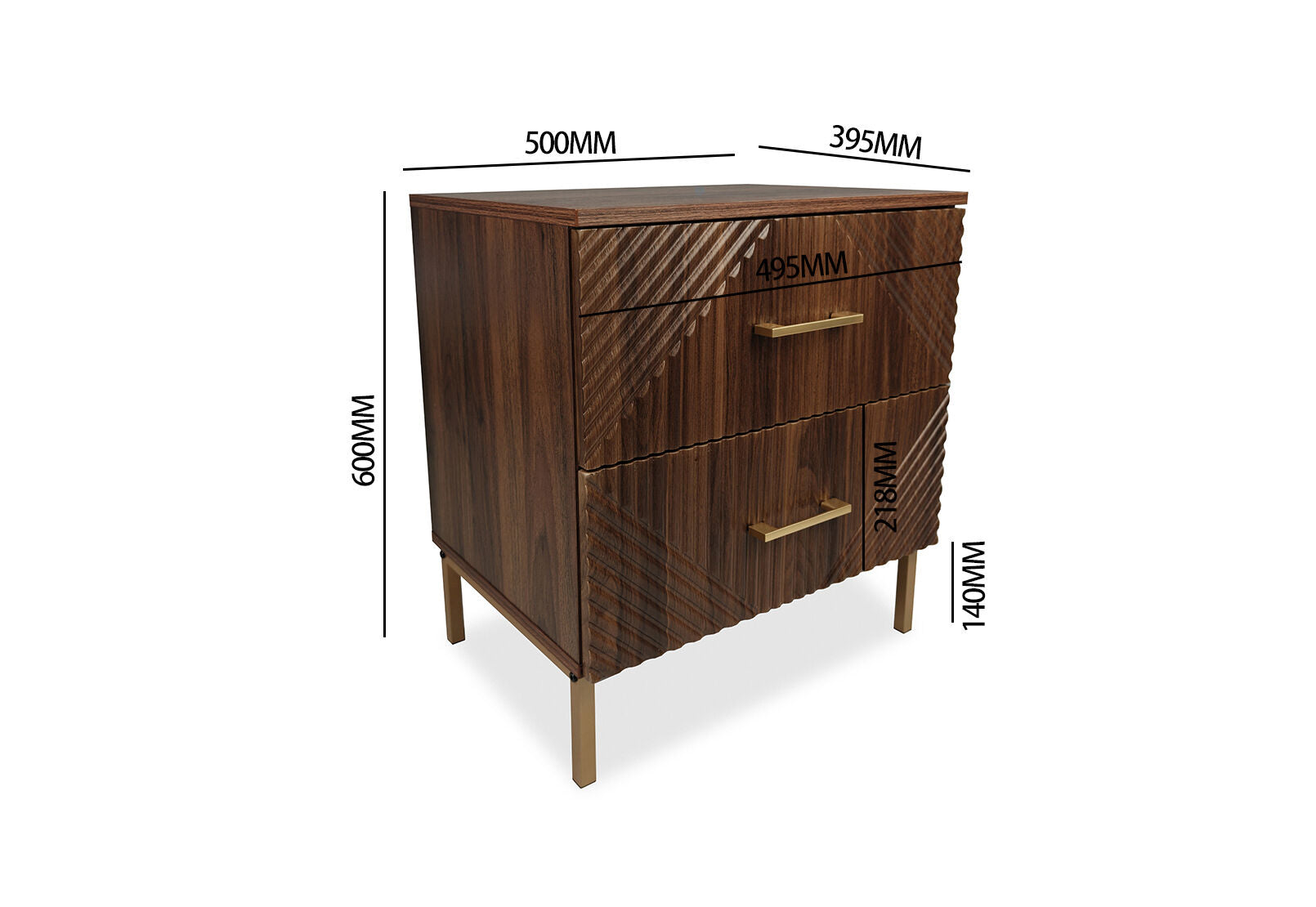 HARRY 2 DRAWER BEDSIDE WALNUT