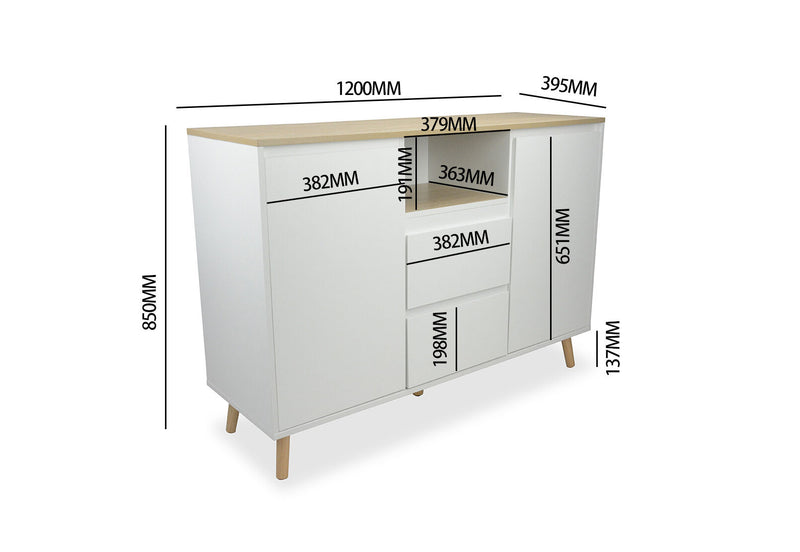 KAUR BUFFET WHITE/NATURAL