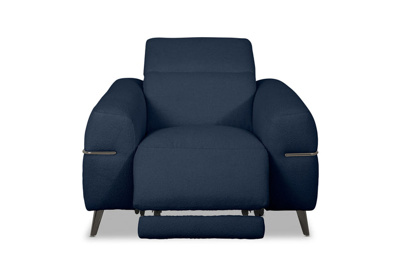 SERAFINI FABRIC ELECTRIC RECLINER DARK INDIGO