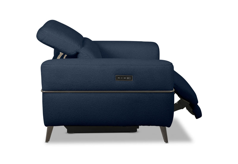SERAFINI FABRIC ELECTRIC RECLINER DARK INDIGO