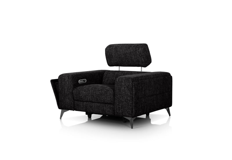 SINATRA FABRIC ELECTRIC RECLINER BLACK MICA