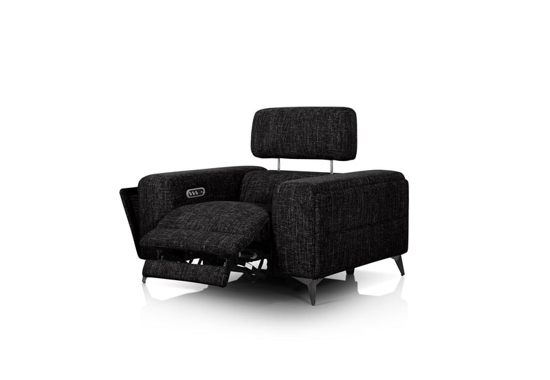 SINATRA FABRIC ELECTRIC RECLINER BLACK MICA