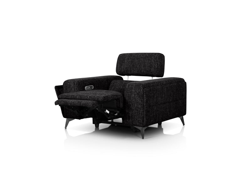 SINATRA FABRIC ELECTRIC RECLINER BLACK MICA