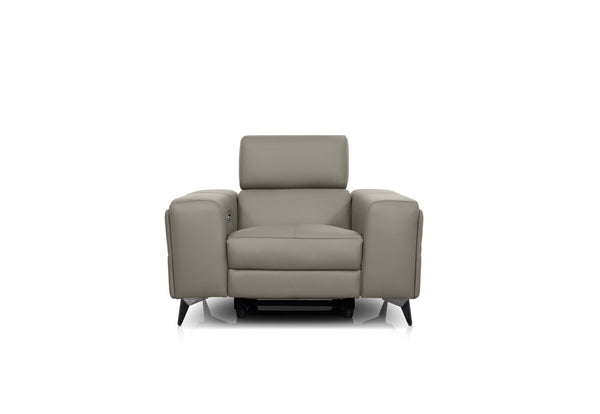 SINATRA LEATHER ELECTRIC RECLINER LIGHT GREY