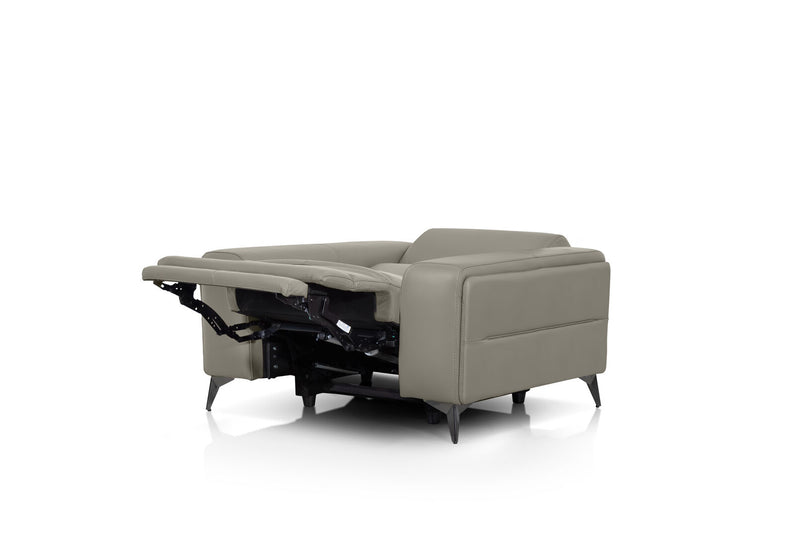 SINATRA LEATHER ELECTRIC RECLINER LIGHT GREY