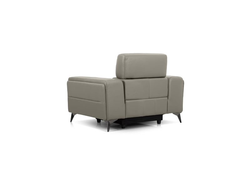 SINATRA LEATHER ELECTRIC RECLINER LIGHT GREY