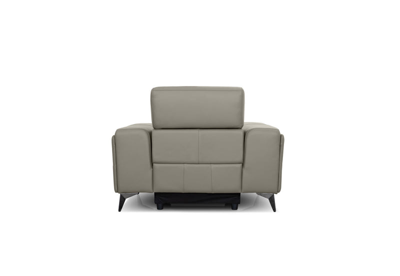 SINATRA LEATHER ELECTRIC RECLINER LIGHT GREY