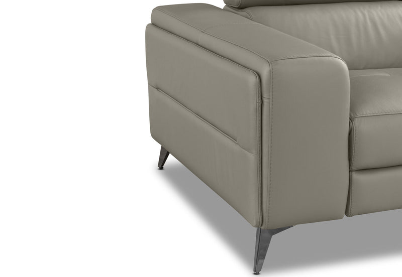 SINATRA LEATHER ELECTRIC RECLINER LIGHT GREY