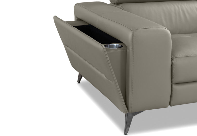 SINATRA LEATHER ELECTRIC RECLINER LIGHT GREY