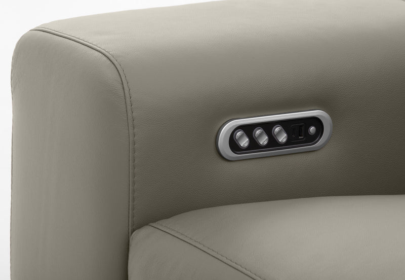 SINATRA LEATHER ELECTRIC RECLINER LIGHT GREY