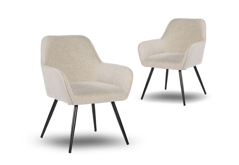 NEWHAVEN SET OF 2 DINING CHAIRS 	BEIGE