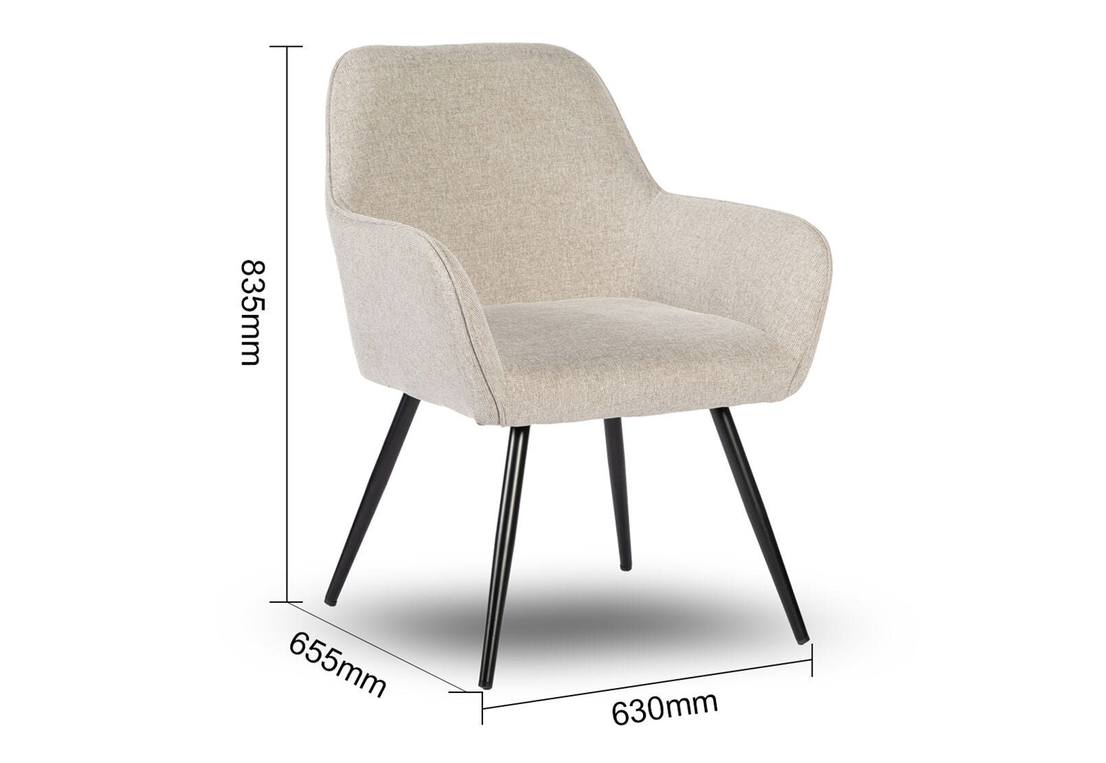 NEWHAVEN SET OF 2 DINING CHAIRS 	BEIGE
