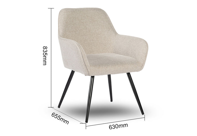 NEWHAVEN SET OF 2 DINING CHAIRS 	BEIGE