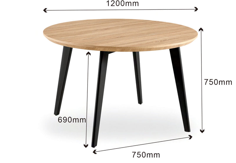 BARNES DINING TABLE NATURAL/BLACK